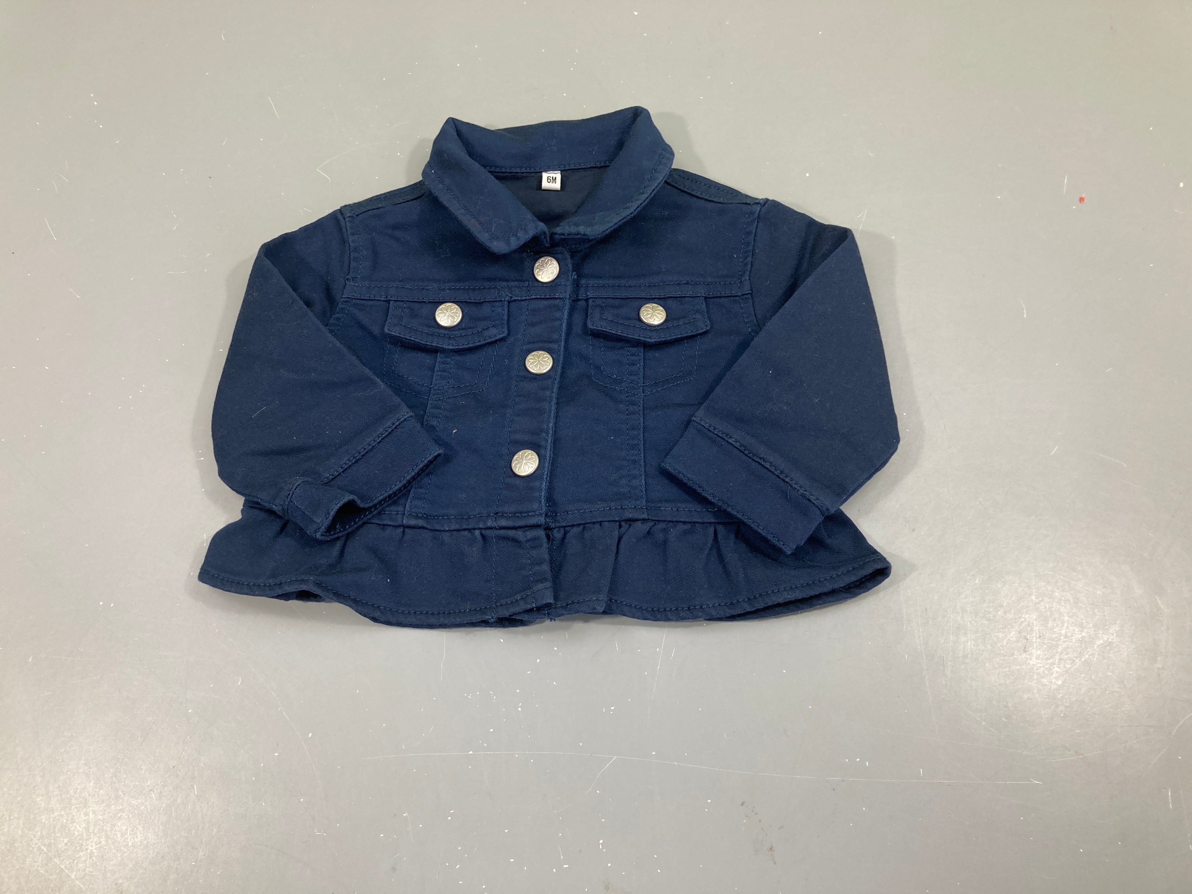 Veste toile bleu foncé volant