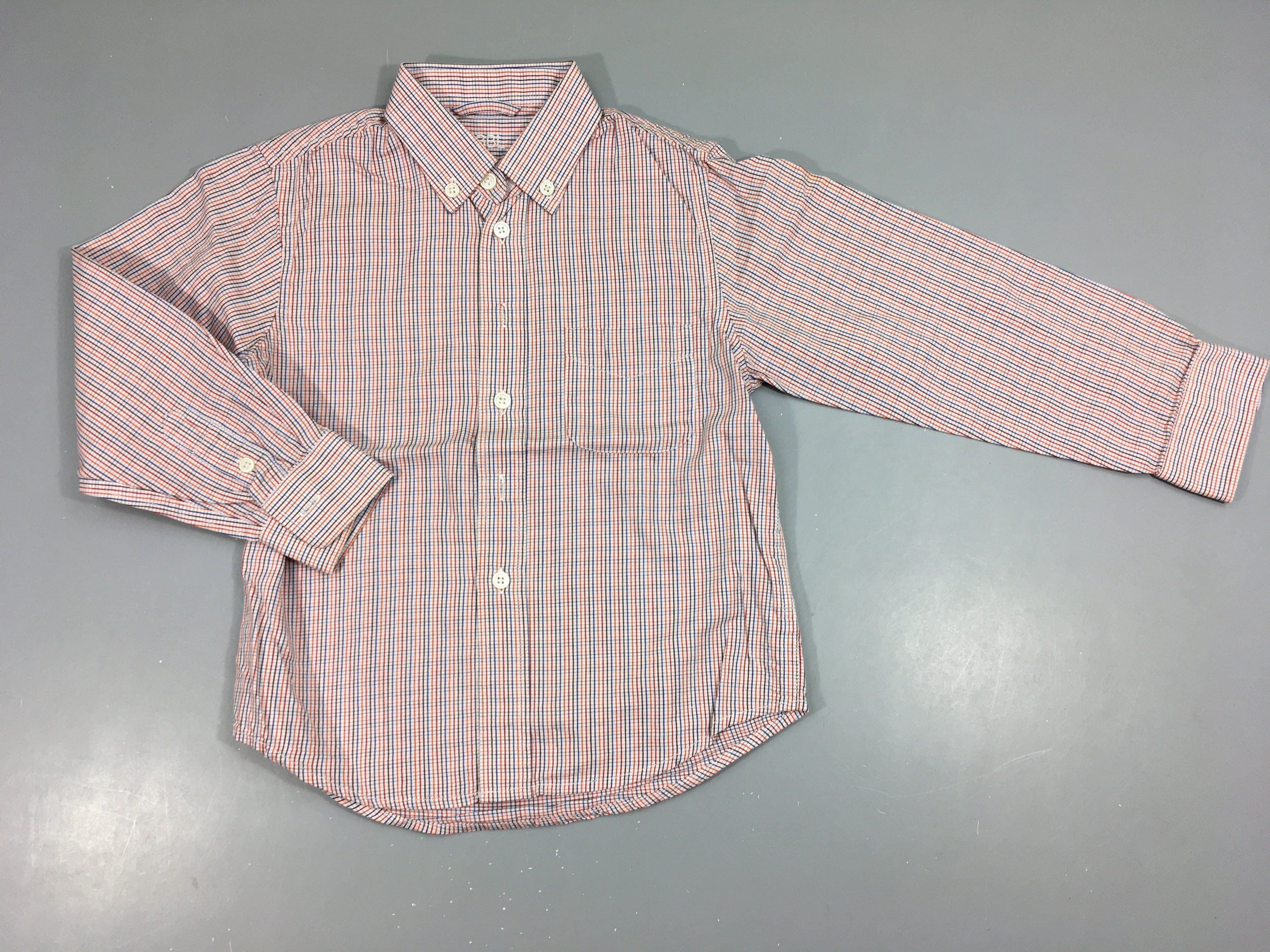 Chemise m.l à carreaux blanc-rouge-bleu