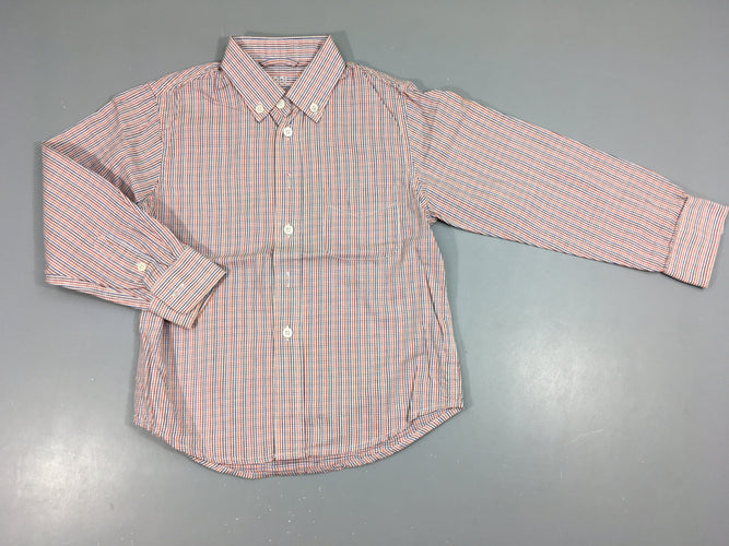 Chemise m.l à carreaux blanc-rouge-bleu, moins cher chez Petit Kiwi