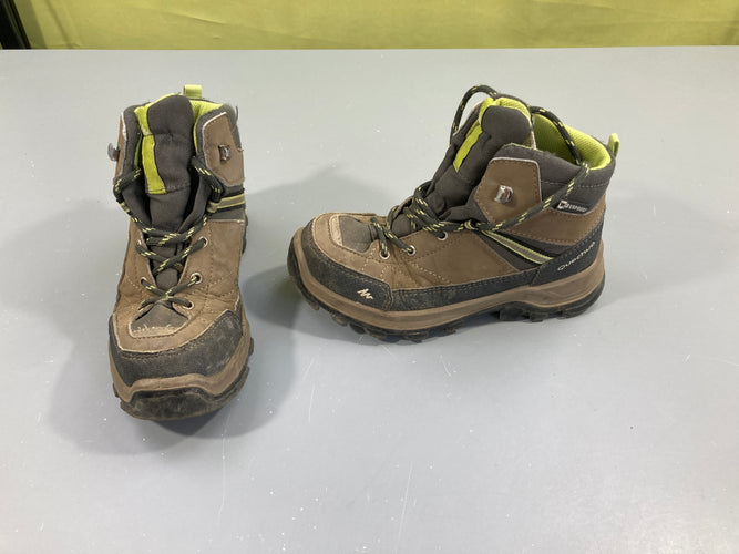 Bottines de marche kaki/vert waterproof lacets, 32, moins cher chez Petit Kiwi