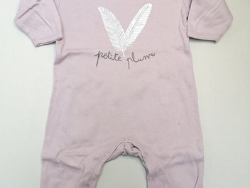 Pyjama 1pc jersey mauve  plume