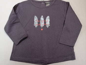 T-shirt m.l gris anthracite plumes