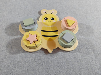 Puzzle  en bois abeille formes encastrables
