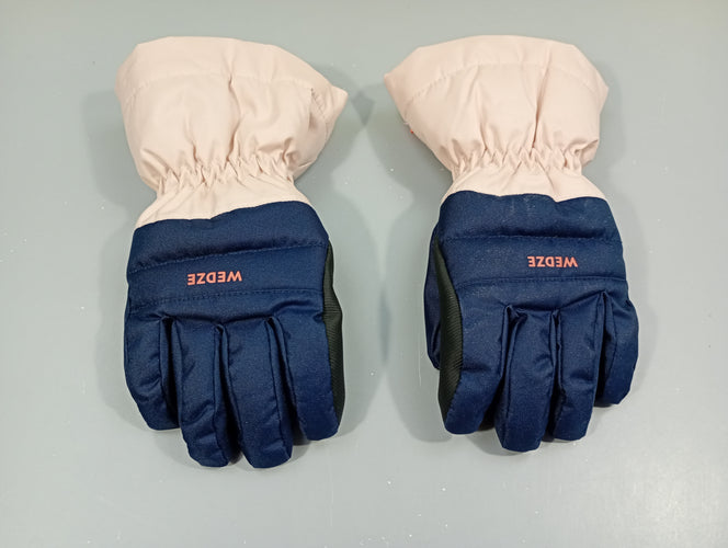 Gants de ski rose et bleu marine "Wedze"  500 Waterproof, moins cher chez Petit Kiwi