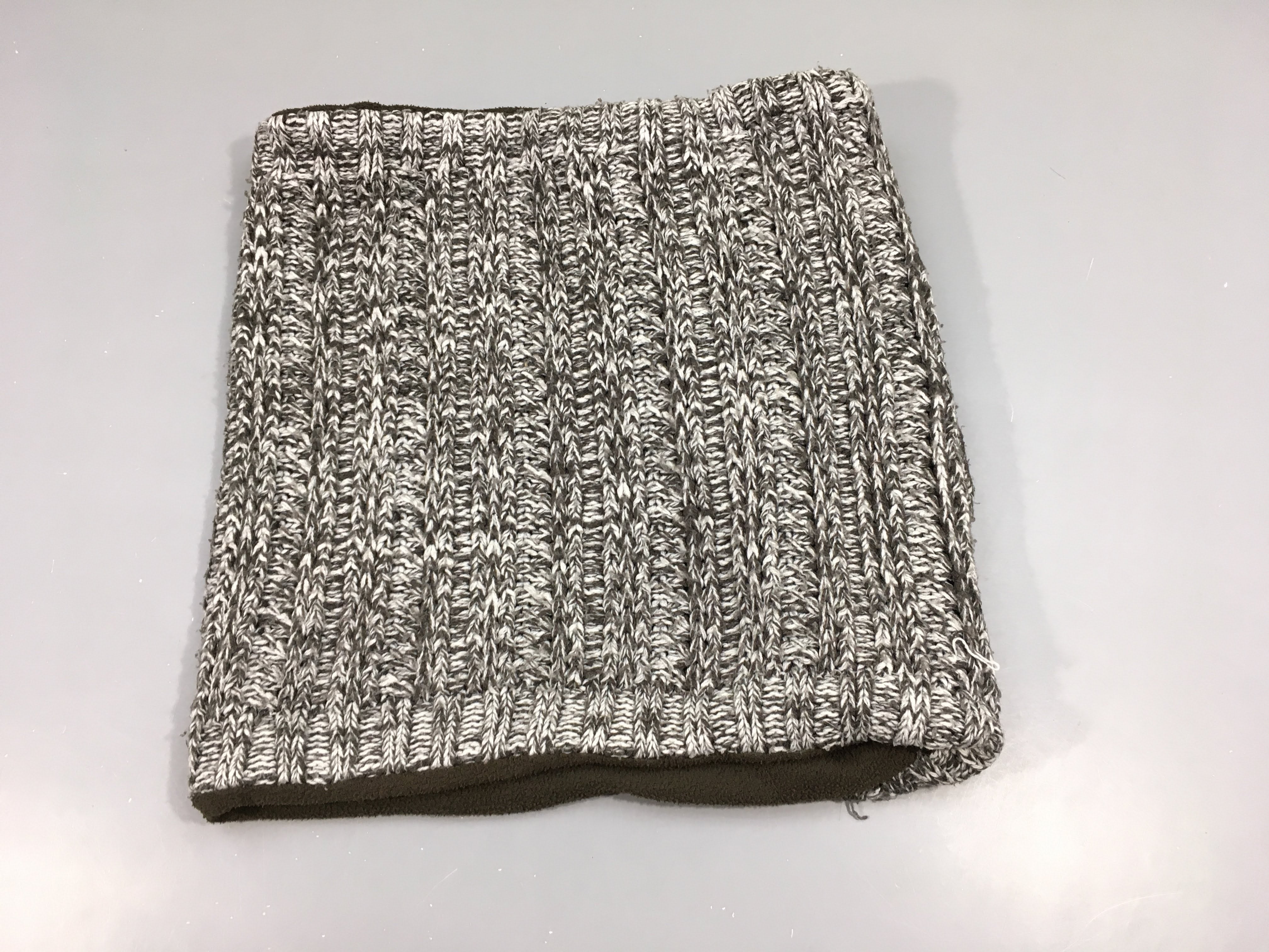 Tour de cou mailles grises/polar brun