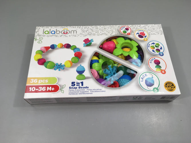 Lalaboom 36 perles à assembler, 5 en 1, +10m - complet, moins cher chez Petit Kiwi