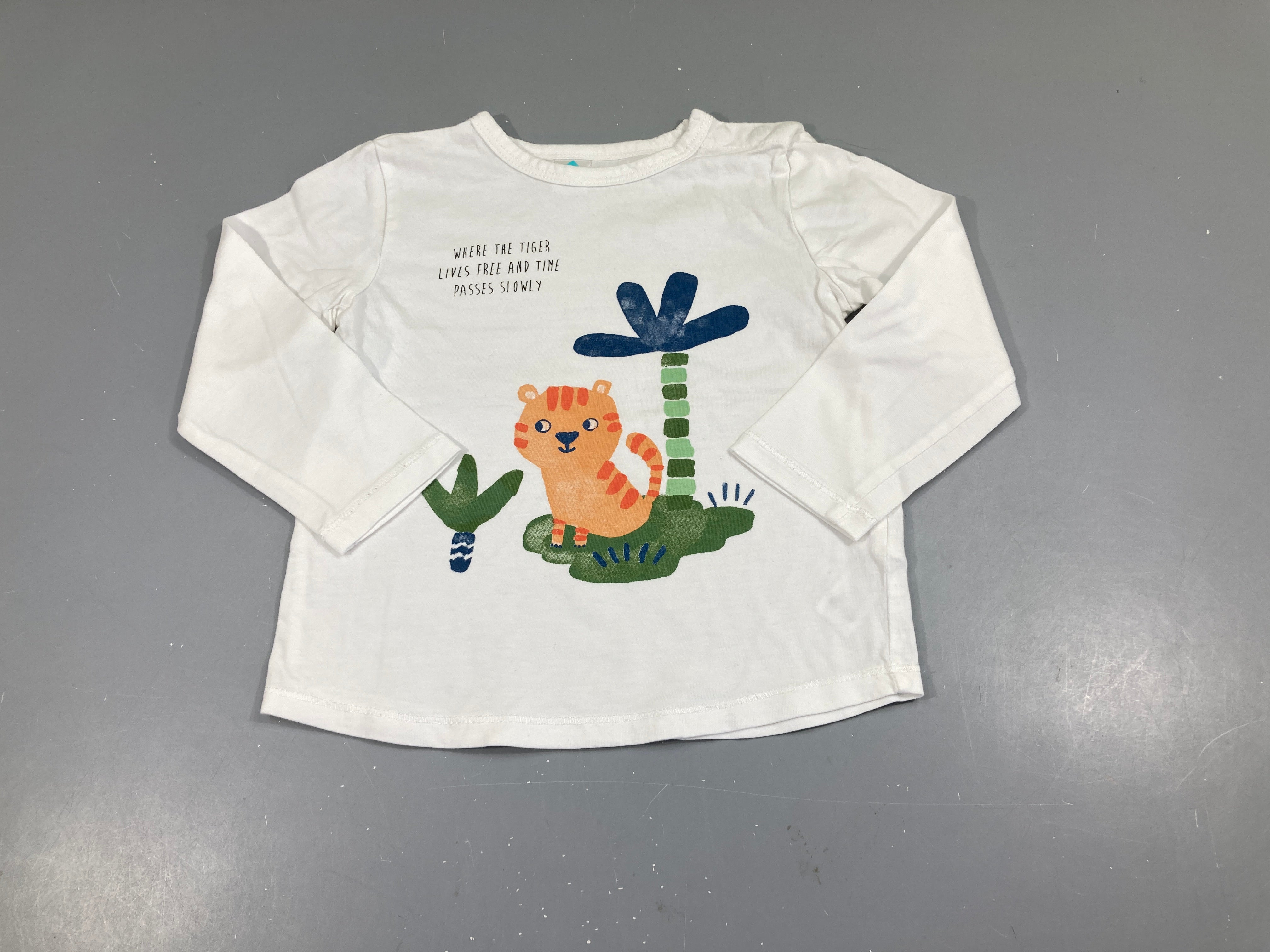 T-shirt m.l blanc tigre
