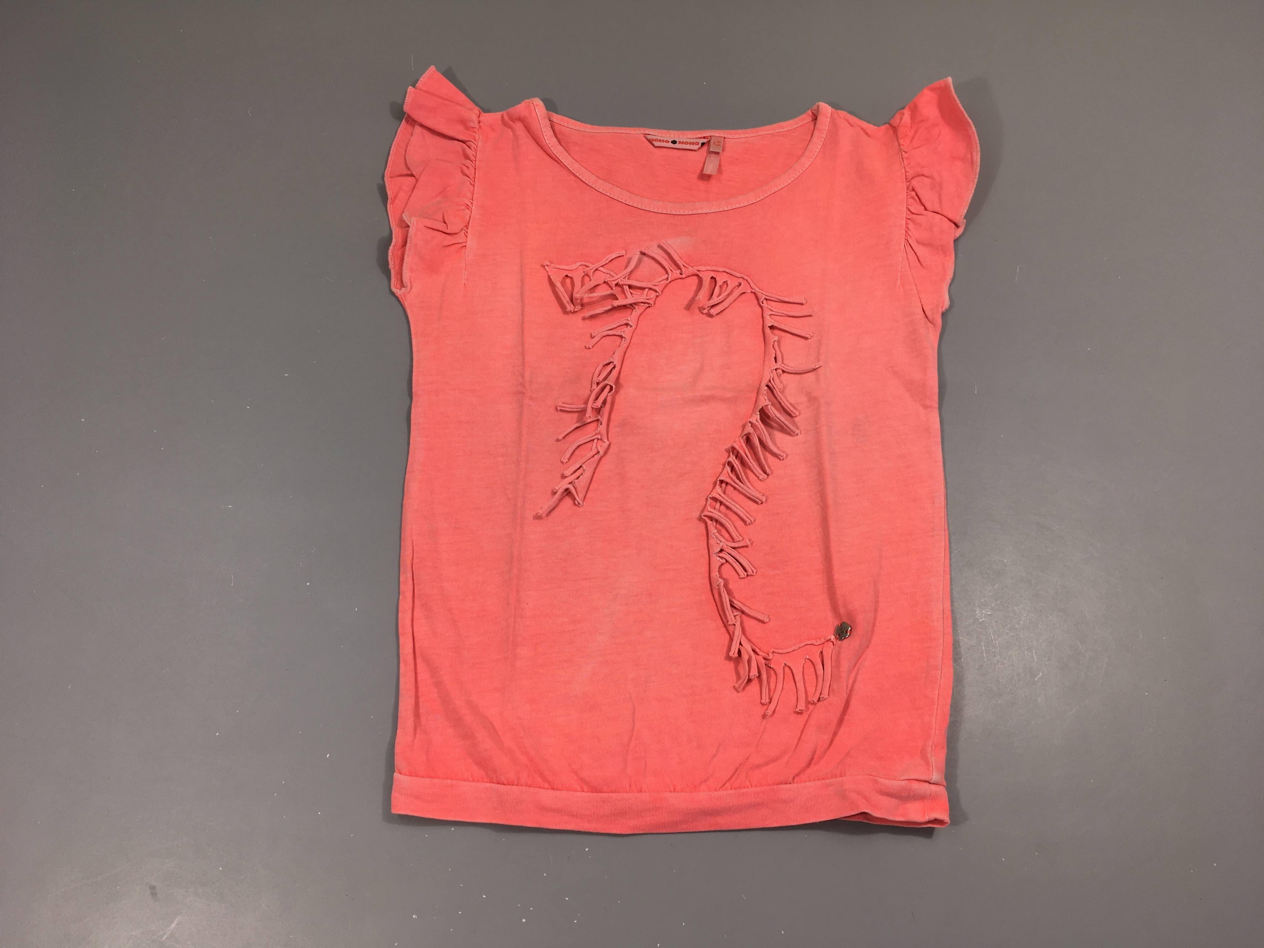 T-shirt m.c saumon effet délavé floches