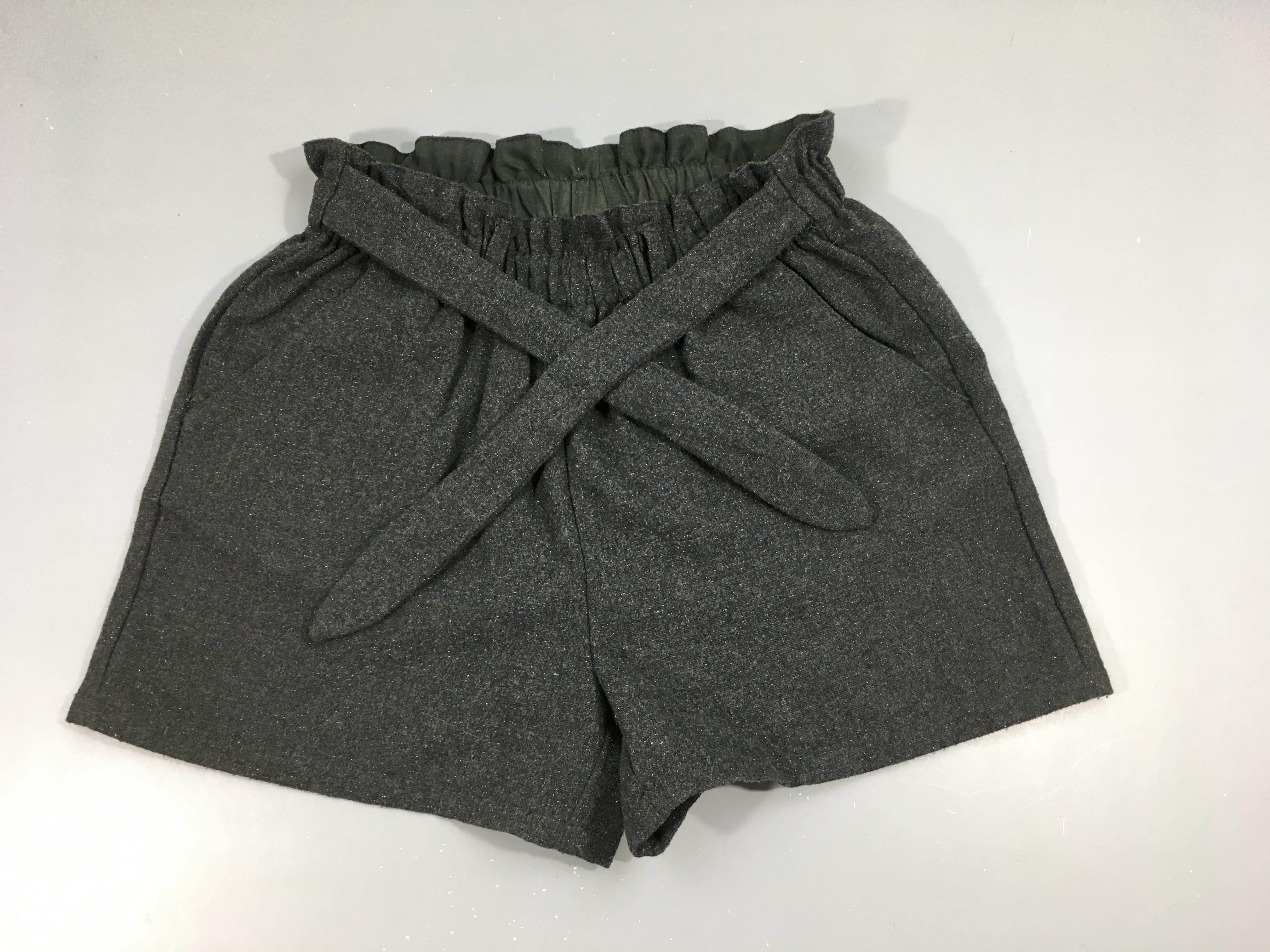 Short chino gris irisé argenté 35 %Laine