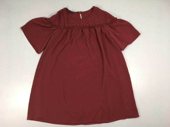 Robe m.c fluide bordeau doublé, moins cher chez Petit Kiwi