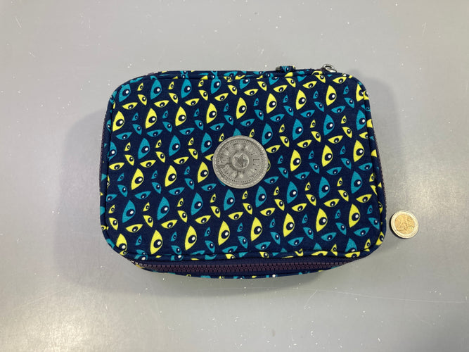 Grande trousse 100 stylos bleu motifs yeux, moins cher chez Petit Kiwi