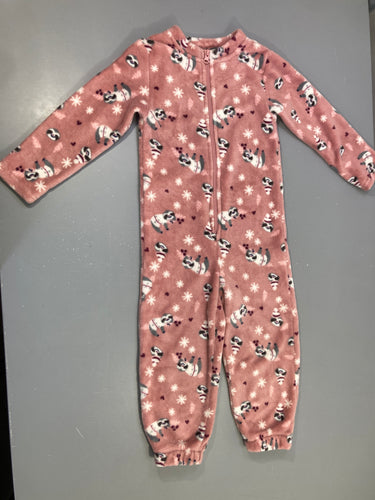 Surpyjama en velours rose ratons laveurs, moins cher chez Petit Kiwi