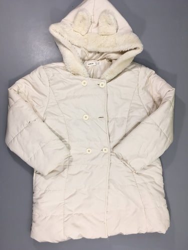 Doudoune light blanc cassé à carreaux peluche oreille-Petite tache arrière manche D, moins cher chez Petit Kiwi