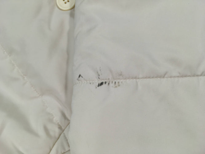 Doudoune light blanc cassé à carreaux peluche oreille-Petite tache arrière manche D, moins cher chez Petit Kiwi