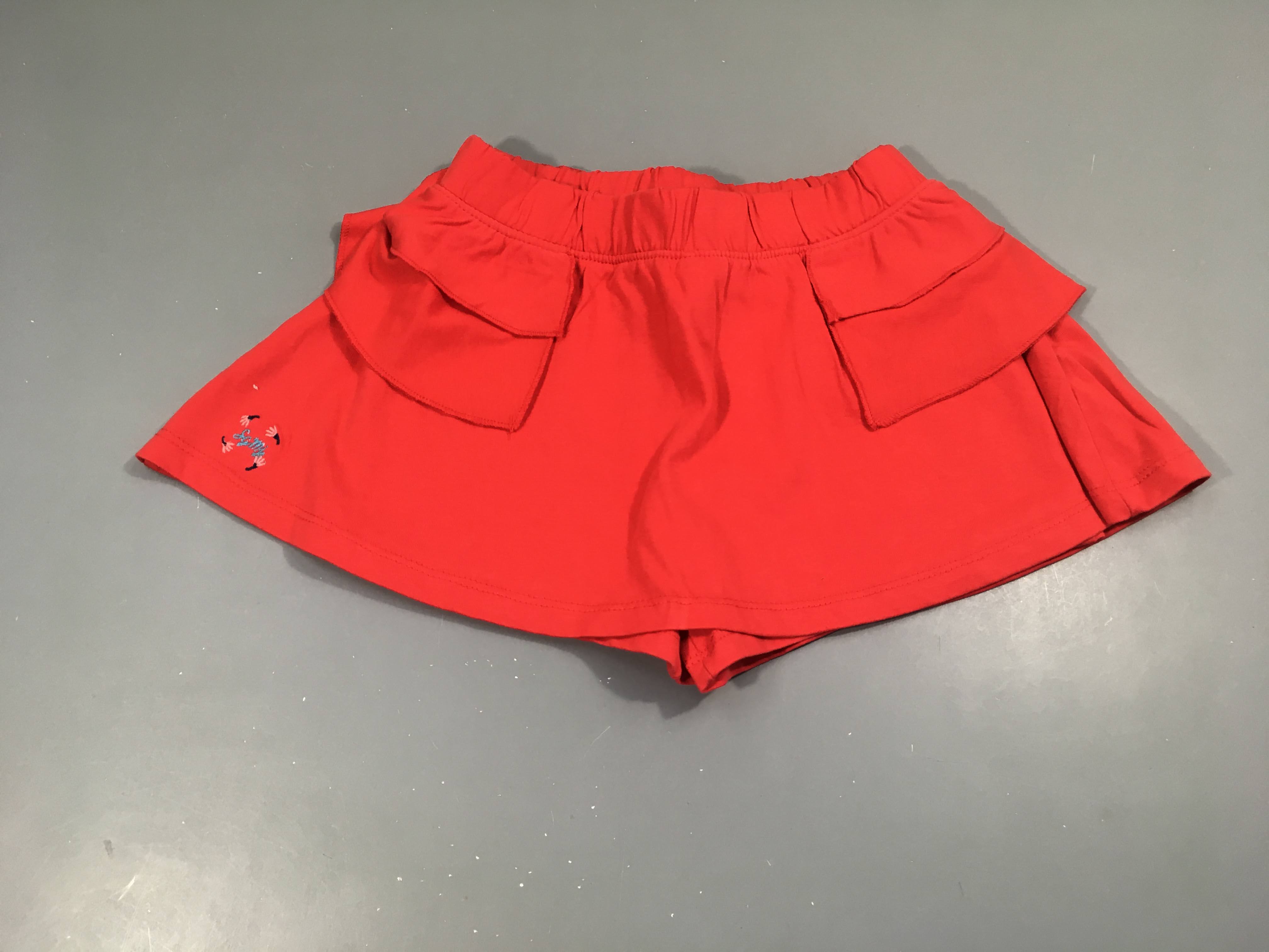 Jupe short molleton rouge