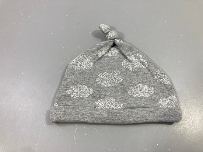 Bonnet jersey gris , nuages blancs, moins cher chez Petit Kiwi