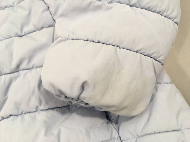 Veste ouatinée zippée bleu clair à capuche, water repellent, windproof, moins cher chez Petit Kiwi