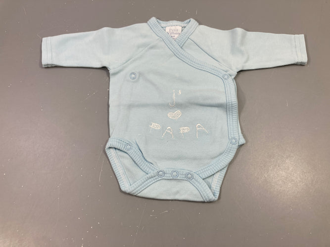Body m.l Petit Villain bleu clair "j'aime papa", moins cher chez Petit Kiwi