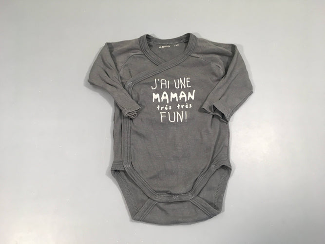 Body m.l gris Maman, moins cher chez Petit Kiwi
