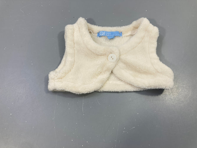 Gilet court s.m velous écru, moins cher chez Petit Kiwi