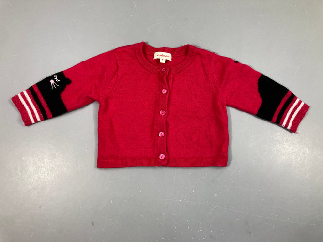 Gilet fuchsia 10%Laine, moins cher chez Petit Kiwi
