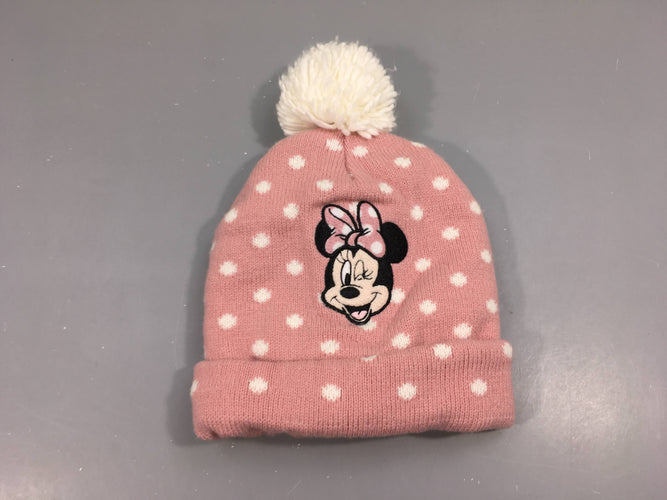 Bonnet rose Minnie pompon, 4-7a, moins cher chez Petit Kiwi