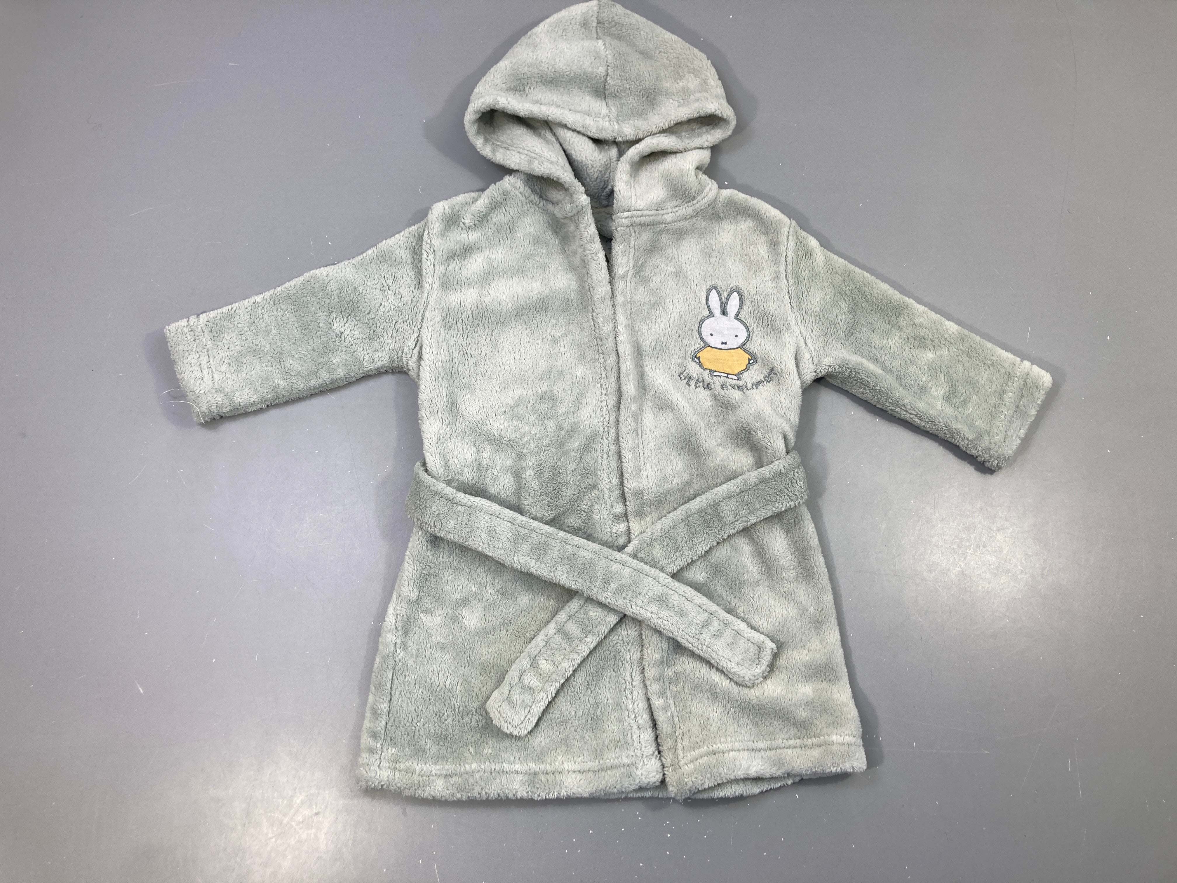 Peignoir velours gris clair Miffy (TU)