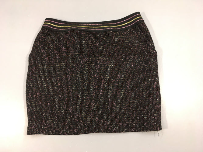 Jupe noir fil irisé taille élastiquée, moins cher chez Petit Kiwi