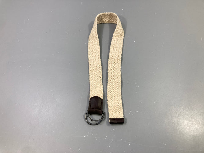 Ceinture tressée beige , bouts bruns, moins cher chez Petit Kiwi
