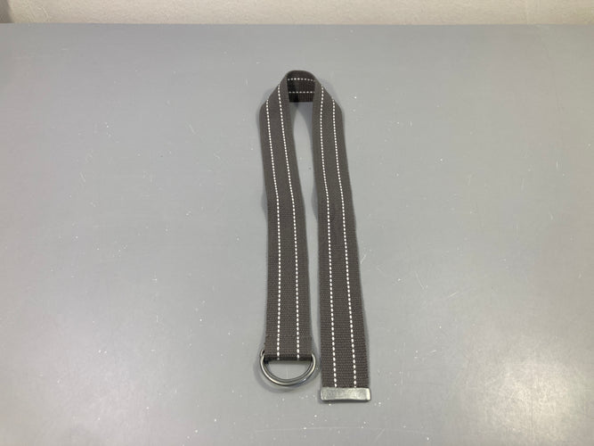 Ceinture textile gris clair, 2 lignes blanches, moins cher chez Petit Kiwi