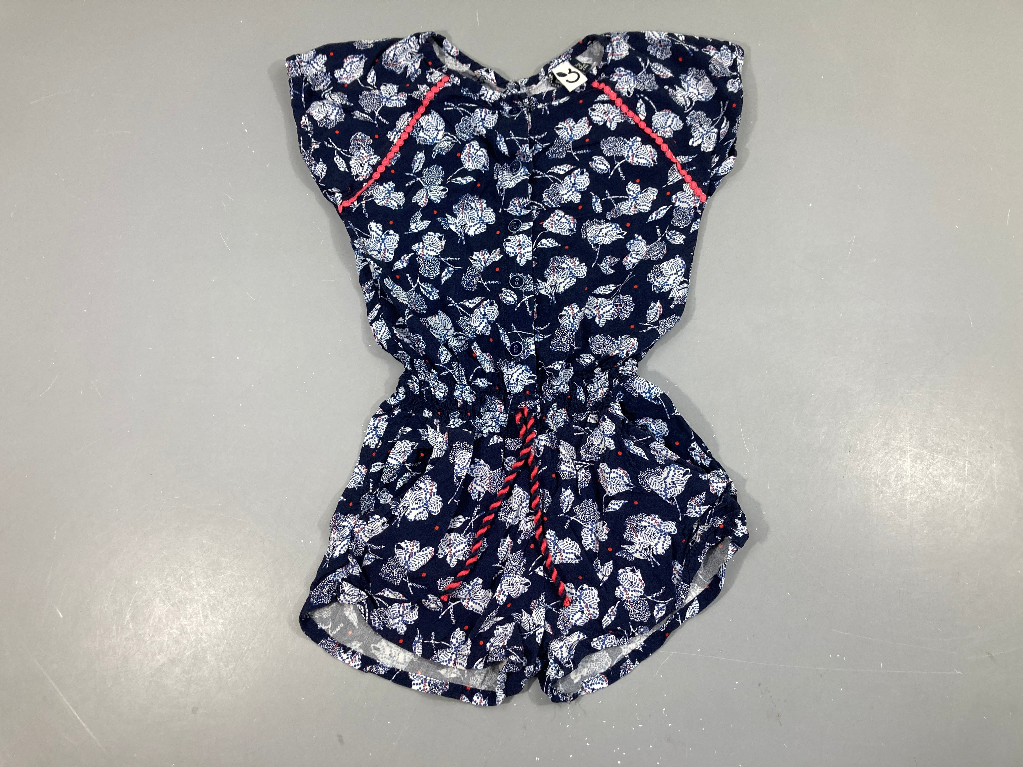 Combishort bleu foncé feuillage