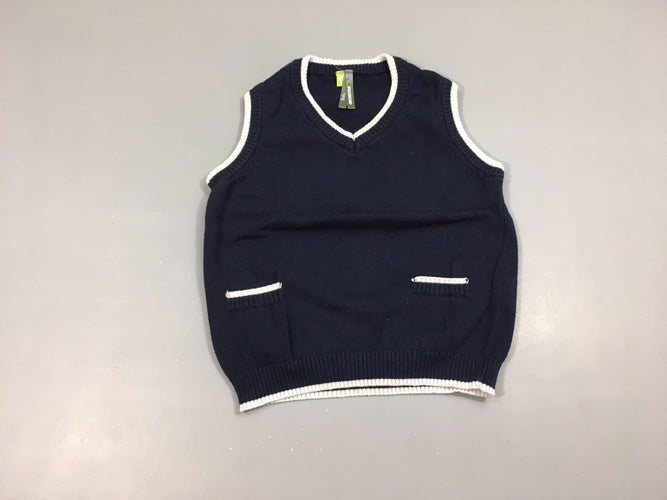 Pull s.m bleu foncé col V, moins cher chez Petit Kiwi