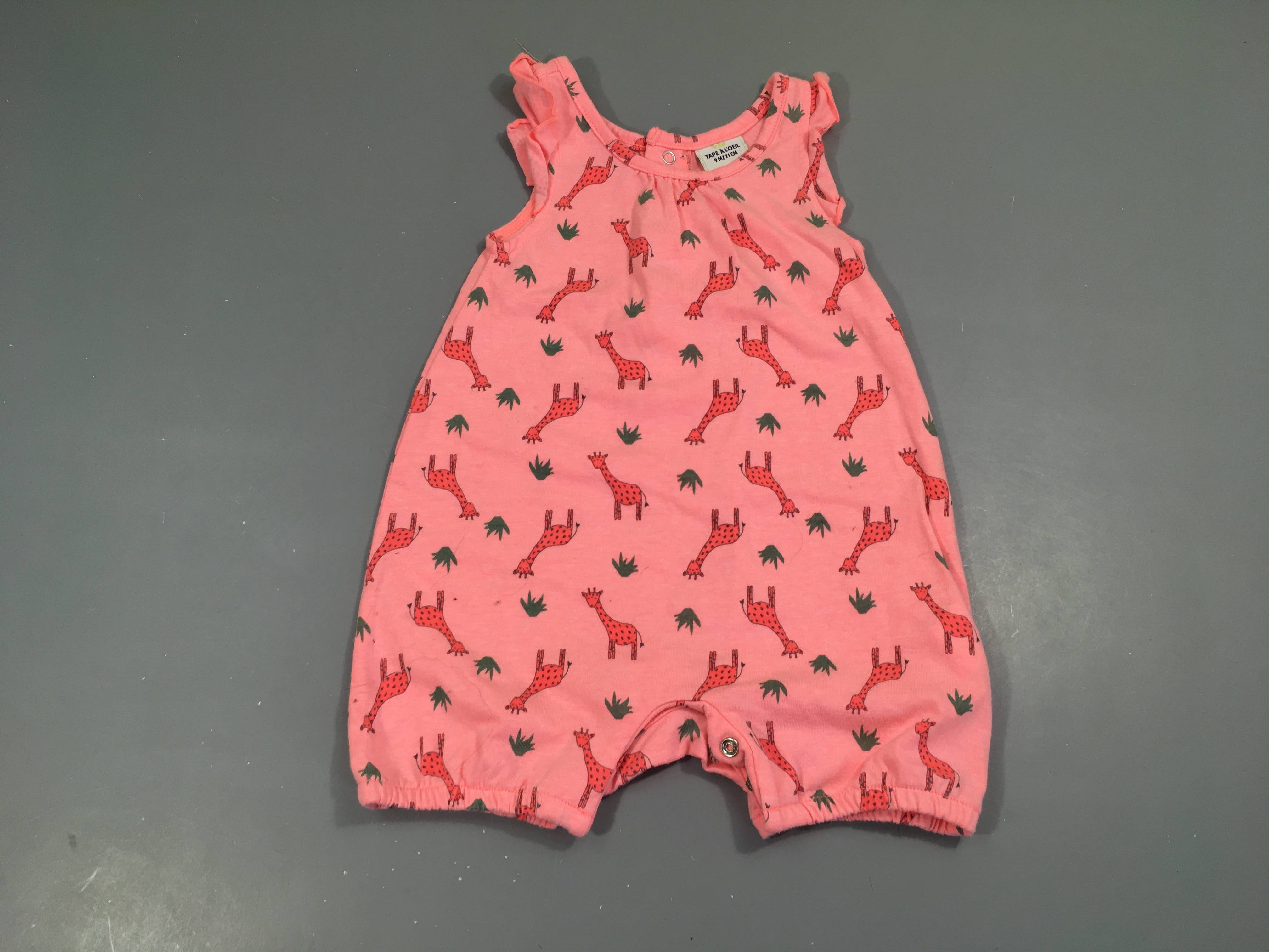 Bar.boteuse rose Girafes froufrou manches