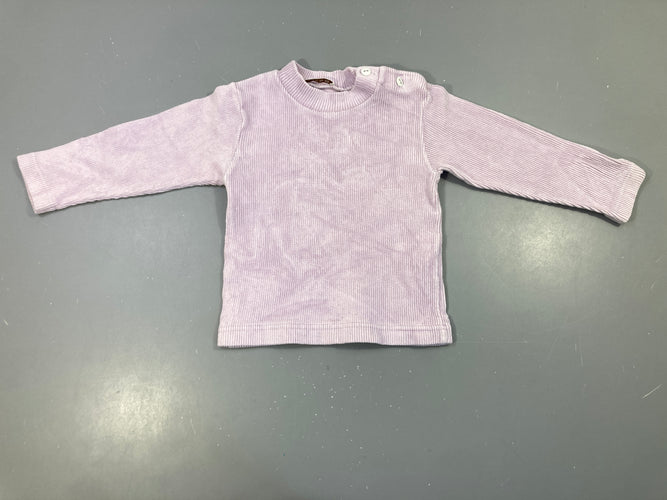 T-shirt m.l mauve rosé pâle côtelé, moins cher chez Petit Kiwi