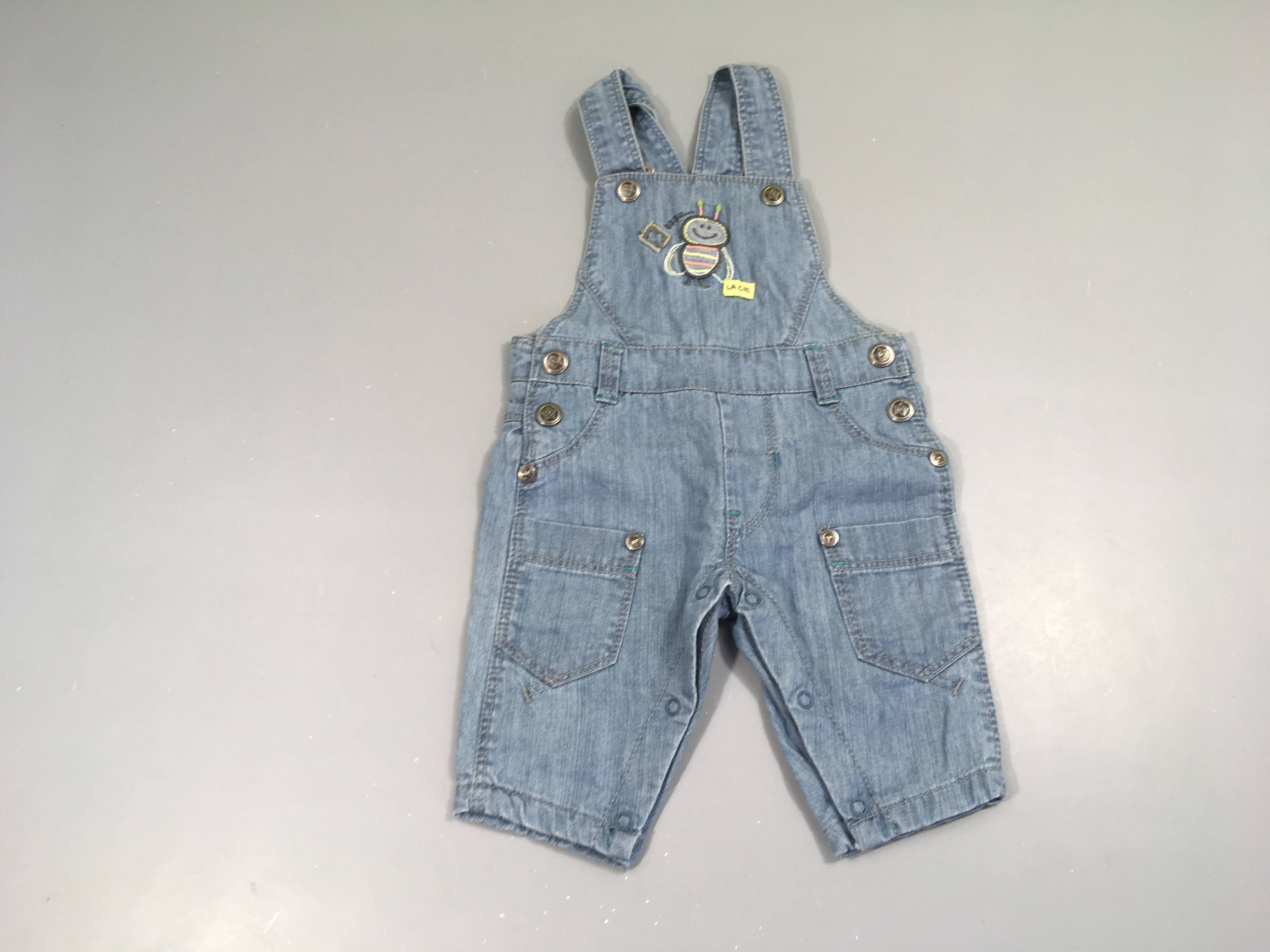 Salopette denim abeille