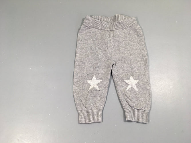 Pantalon mailles grises étoiles, moins cher chez Petit Kiwi
