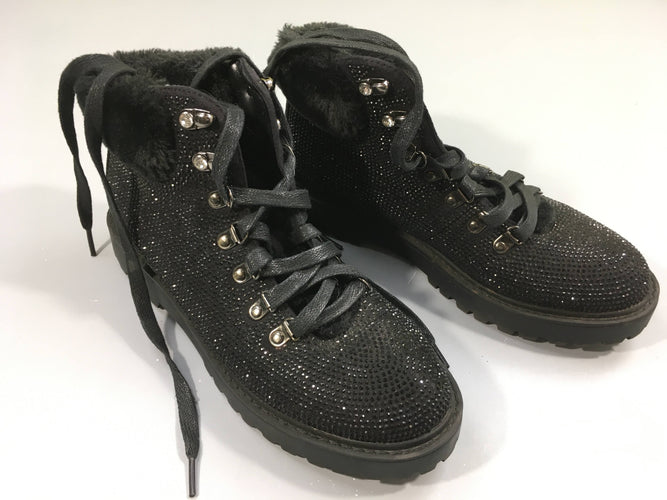 Bottines noir strass, Tosca Blu Shoes, 37, état neuf, moins cher chez Petit Kiwi