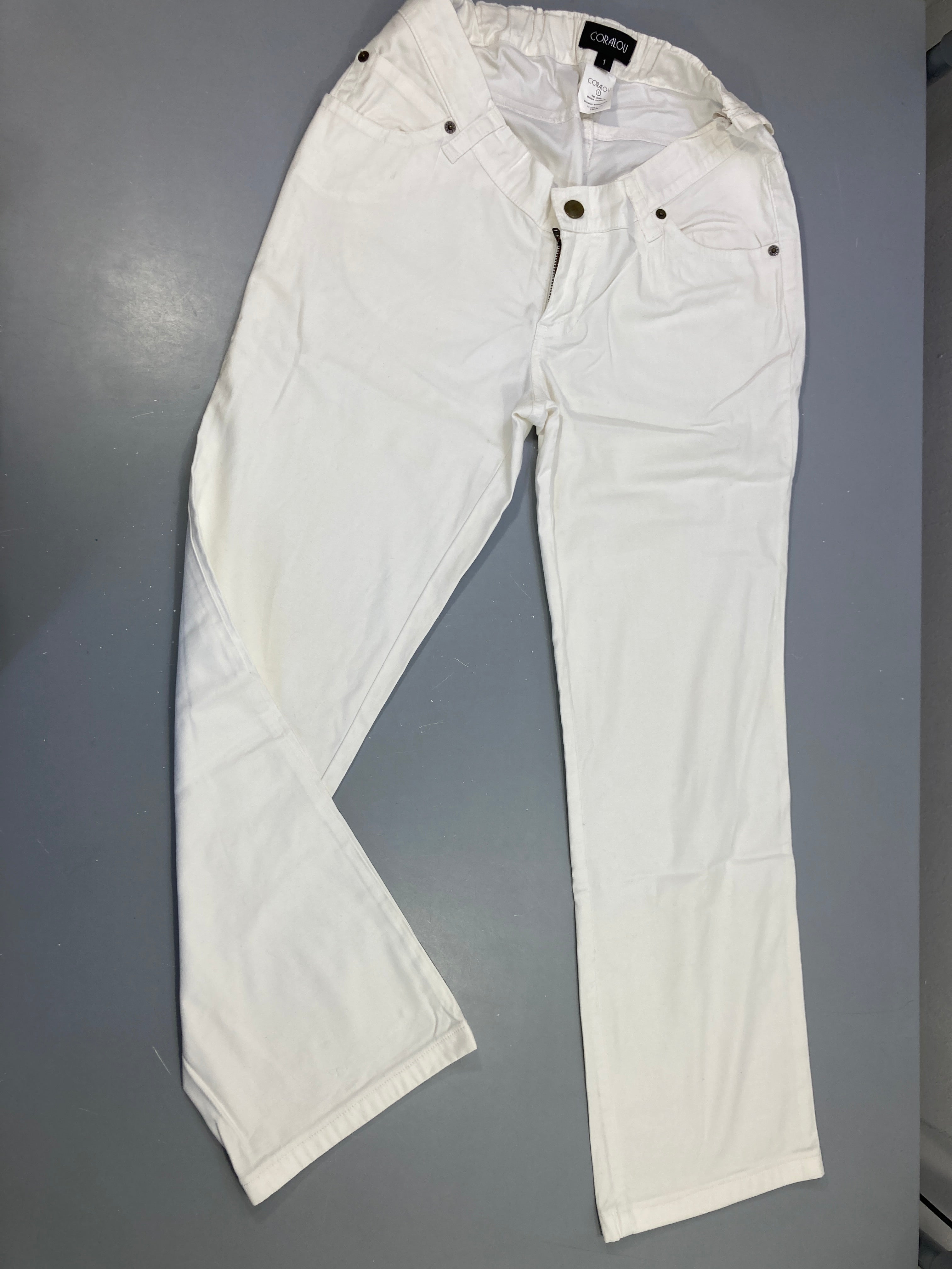 Pantalon blanc de grossesse Coralou T1