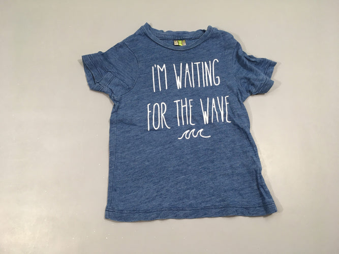 T-shirt m.c bleu flammé waiting, moins cher chez Petit Kiwi