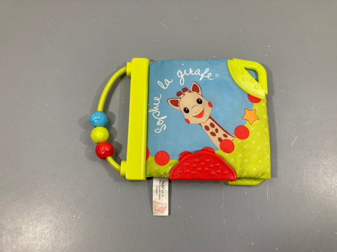 Livre textile Sophie la girafe, moins cher chez Petit Kiwi