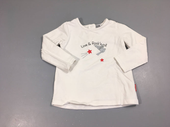 T-shirt m.l blanc Love & Rock'n roll Nano&Nanette, moins cher chez Petit Kiwi