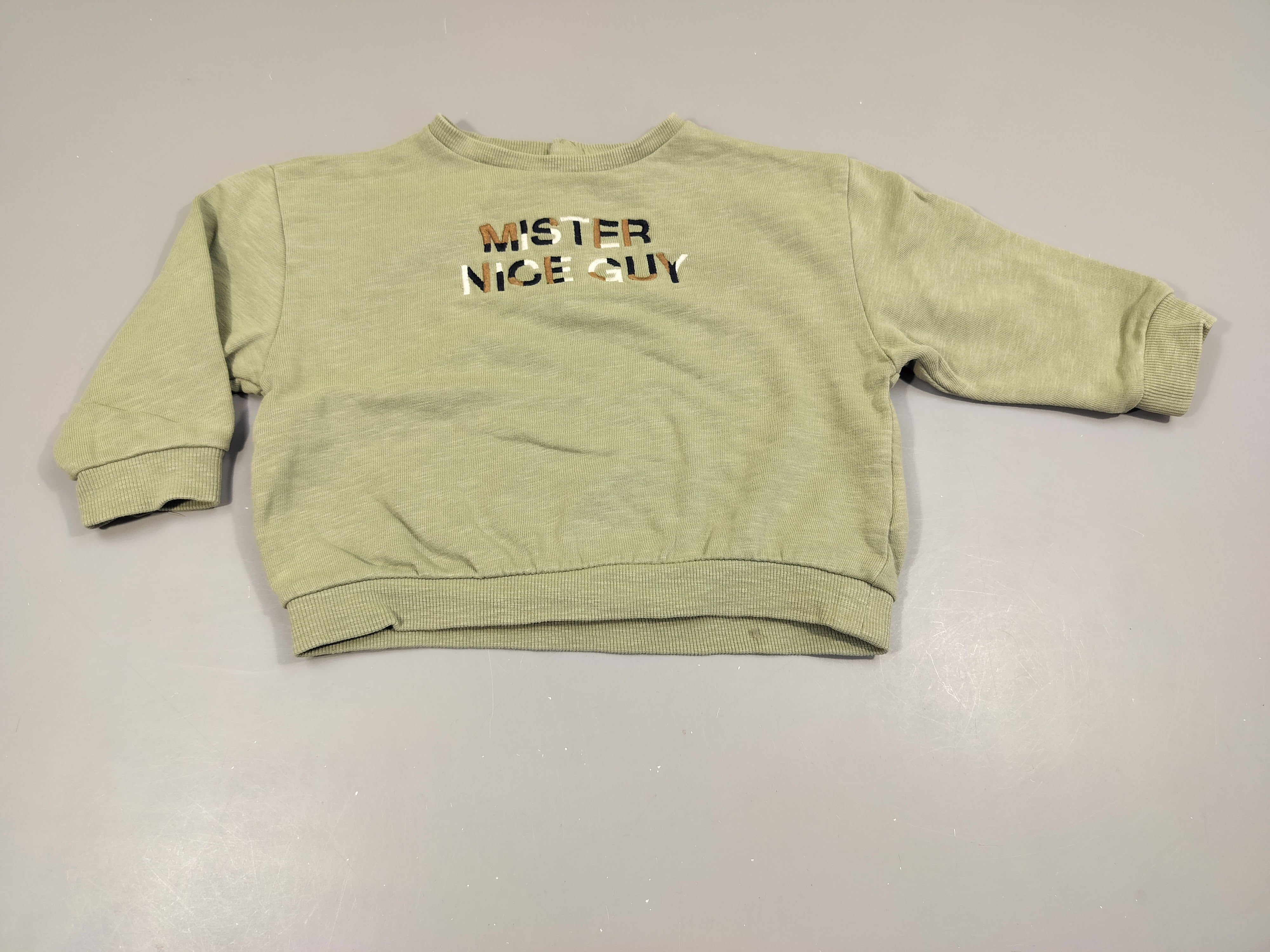 Sweat fin vert clair flammé 