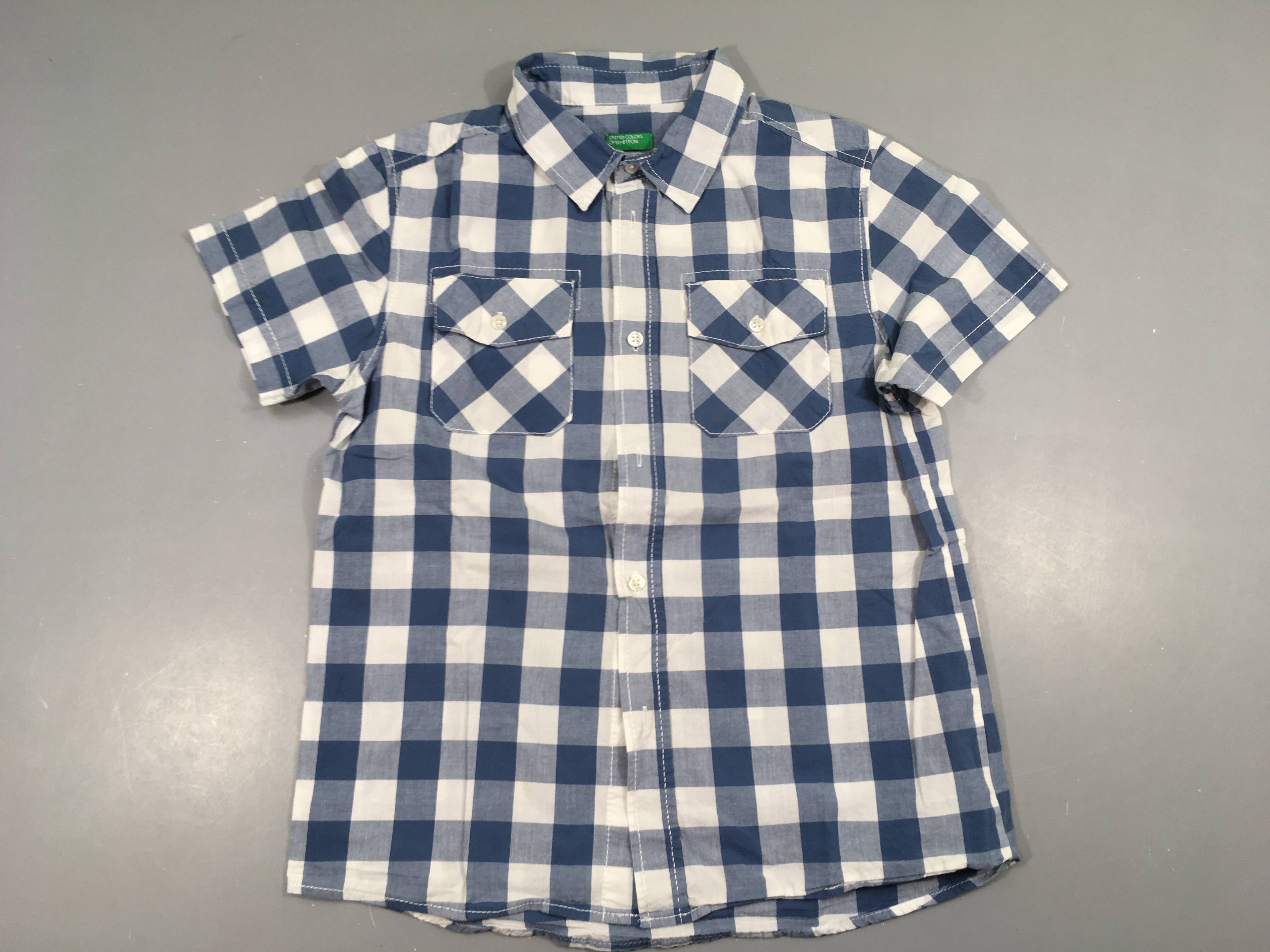 Chemise m.c carreaux bleu/blanc