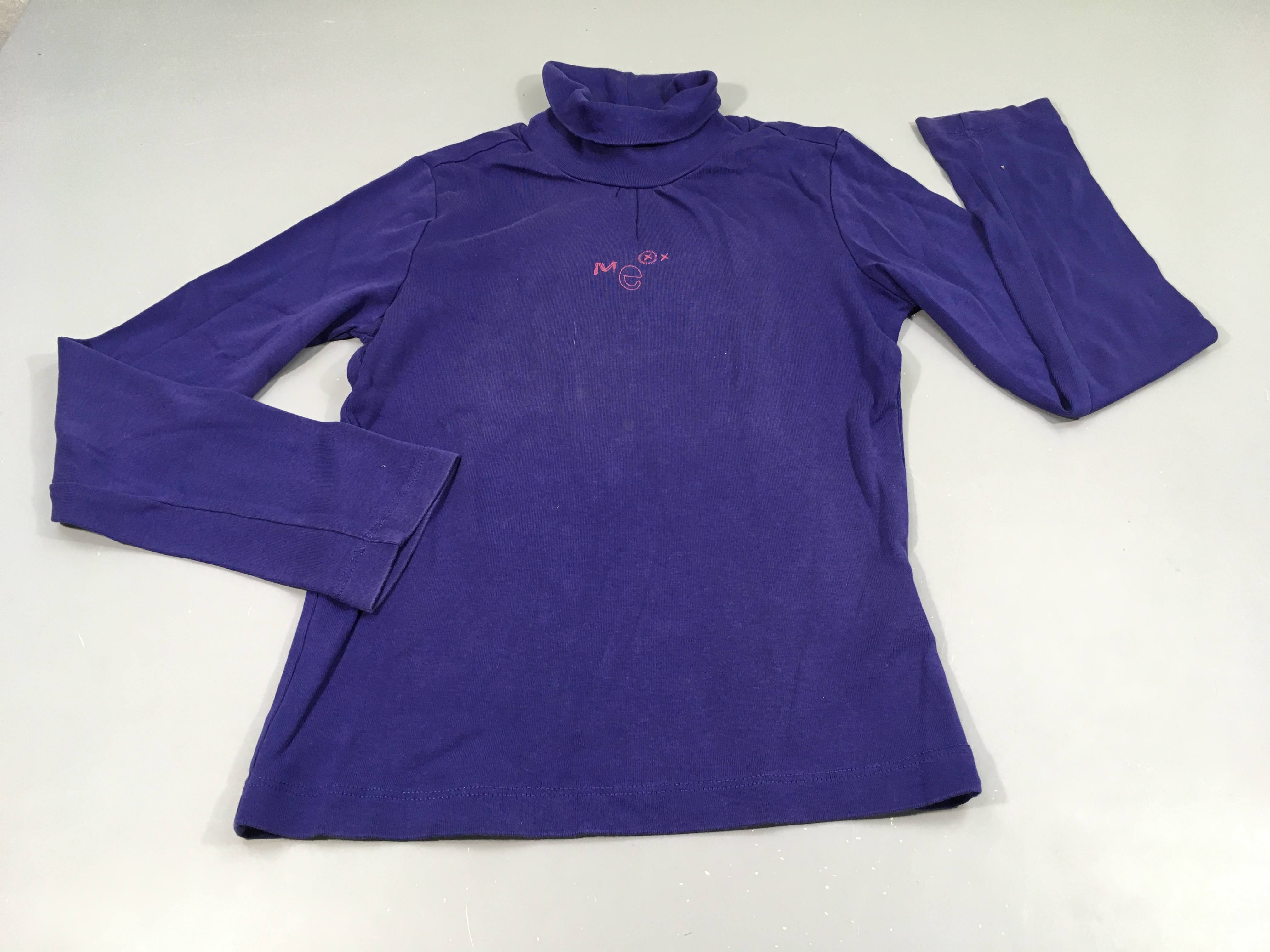 T-shirt m.l col roulé  violet 