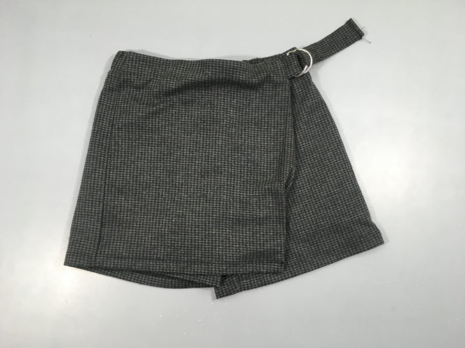 Jupe short style tweed gris pied de poule, moins cher chez Petit Kiwi