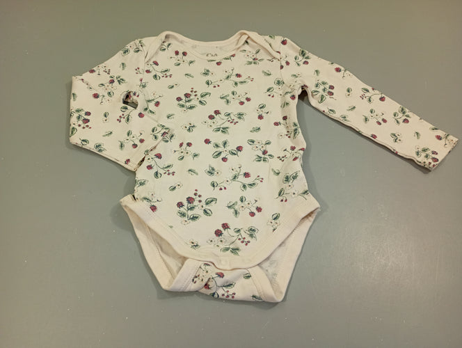 Body m.l blanc à fleurs, moins cher chez Petit Kiwi