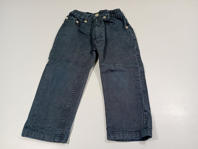 Pantalon denim bleu marine, mickey à l'arrière, moins cher chez Petit Kiwi