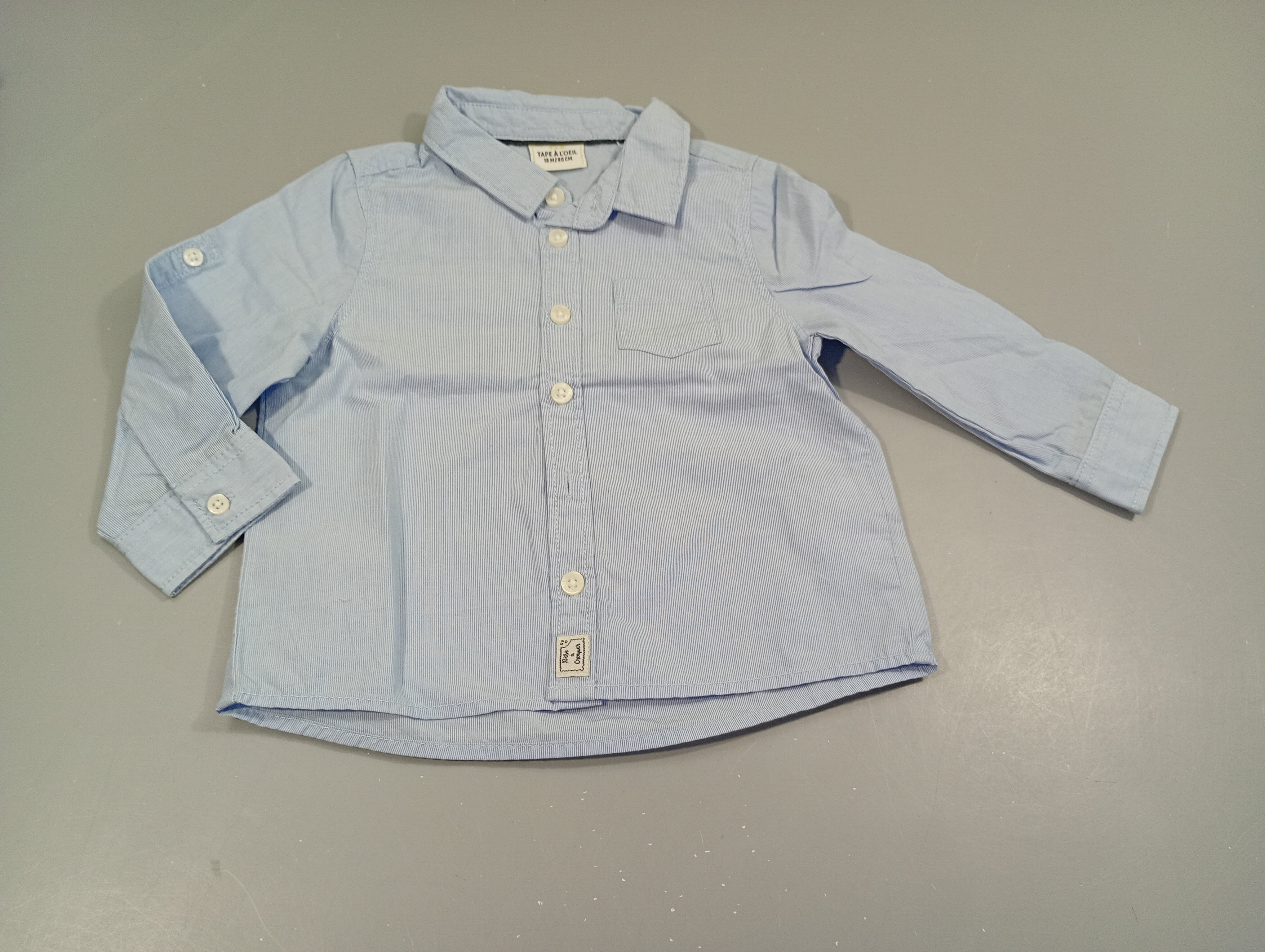 Chemise m.l lignée bleu et blanc