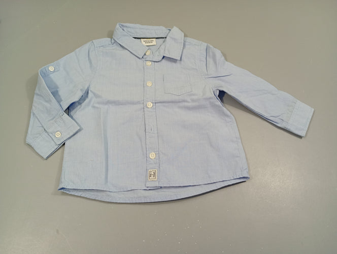 Chemise m.l lignée bleu et blanc, moins cher chez Petit Kiwi