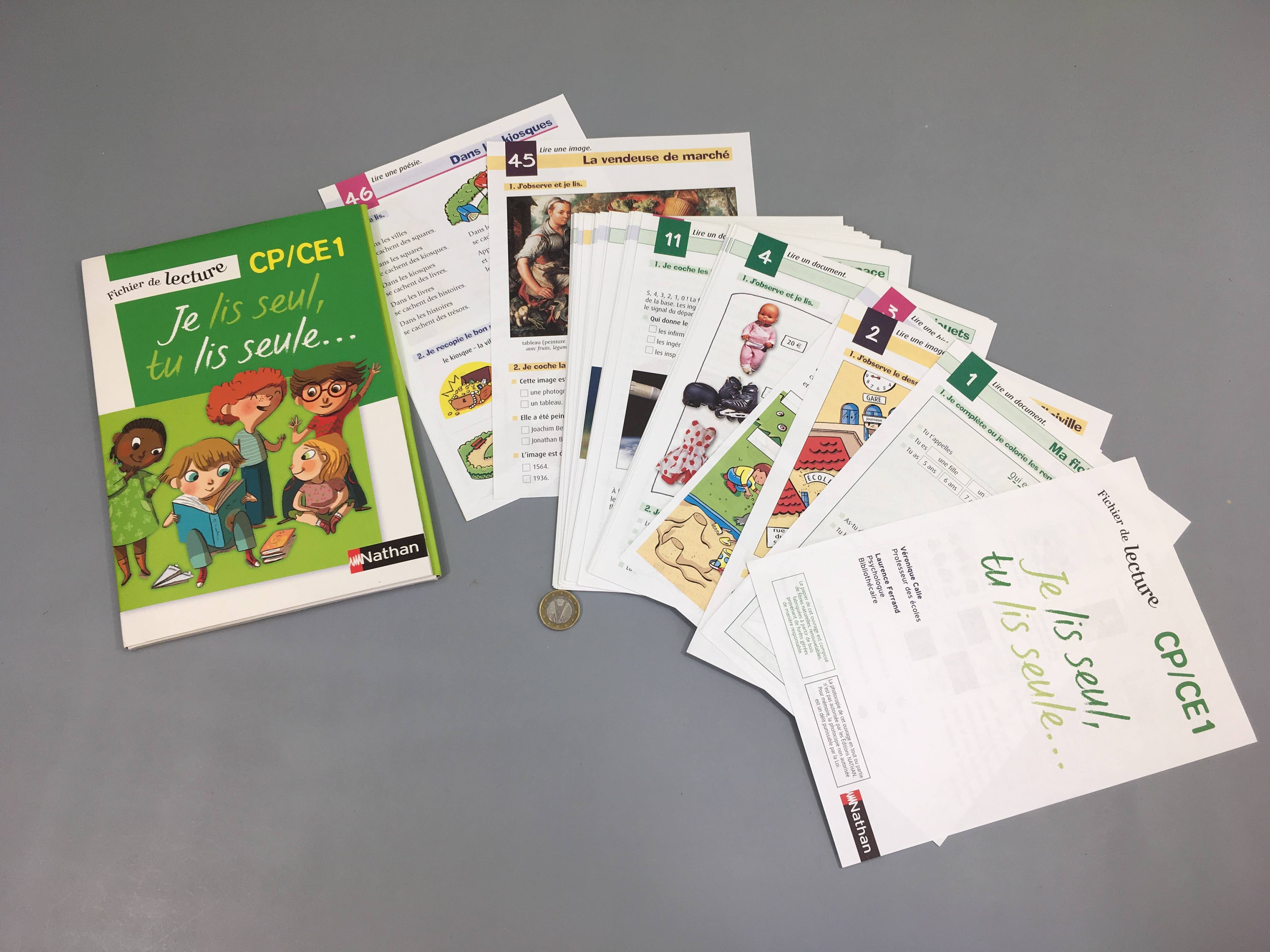 Fichier de lecture Cp/CE1 je lis seul, tu lis seule...